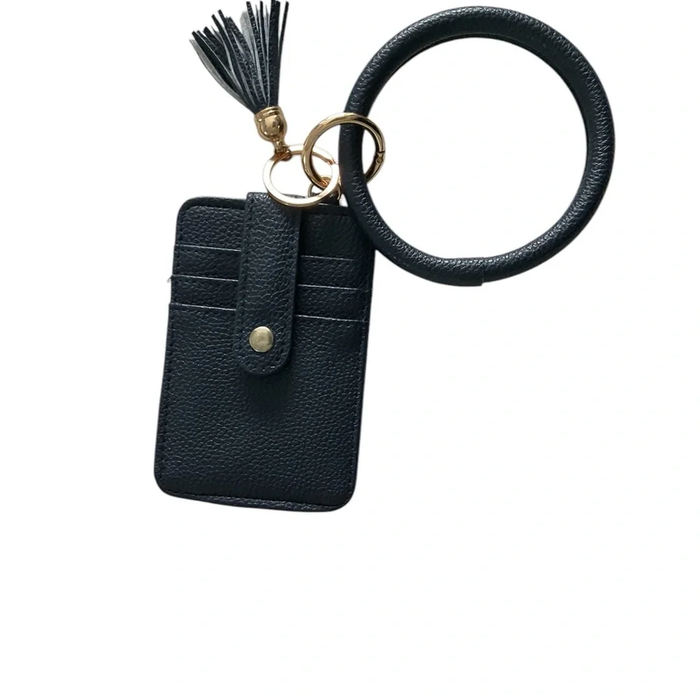 Navy Card Holder Keychain